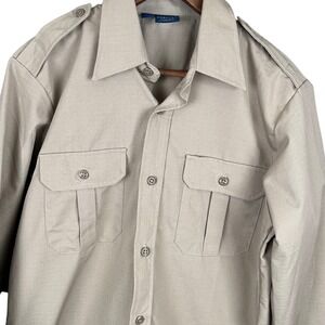 Propper Mens Tactical Ripstop Long Sleeve Shirt Tan Khaki Epaulets M/L F5302